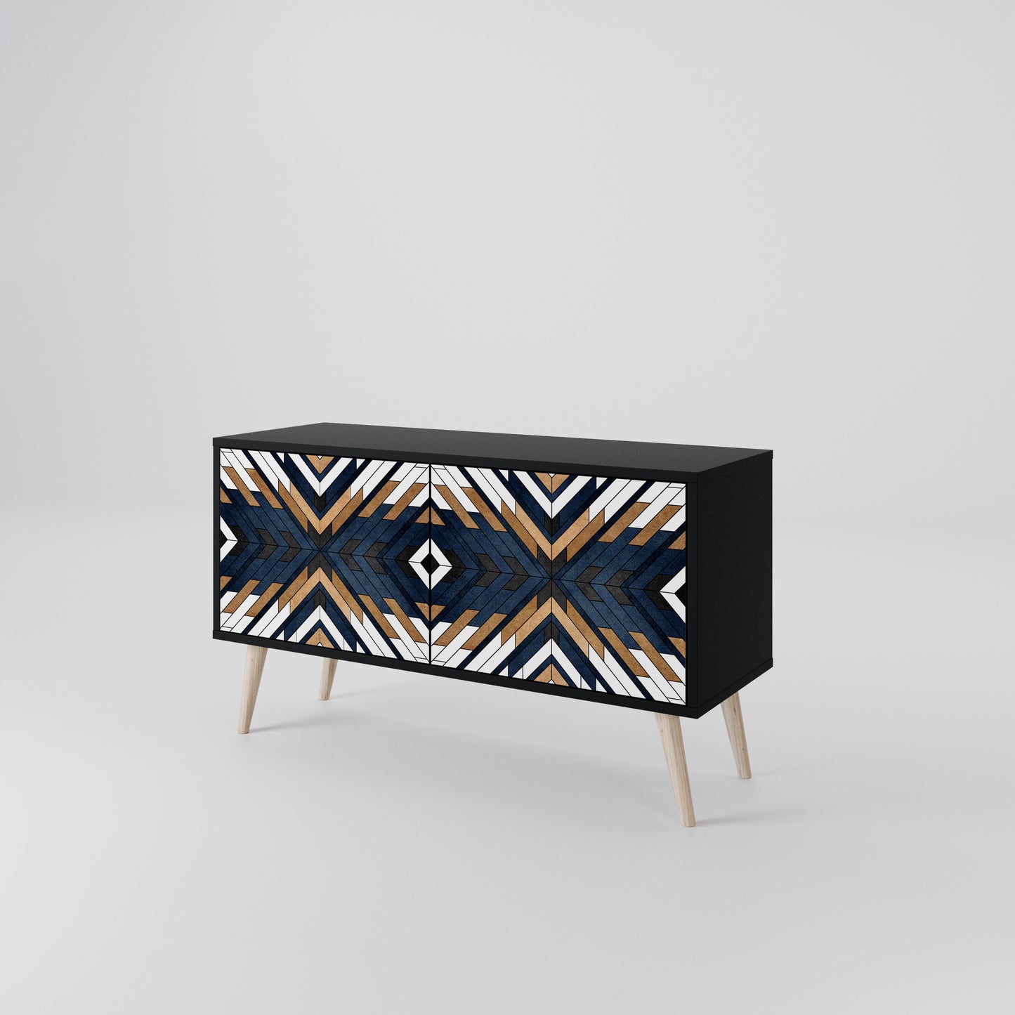 ARTFUL GEOMETRY Mobile TV Compatto a 2 Ante