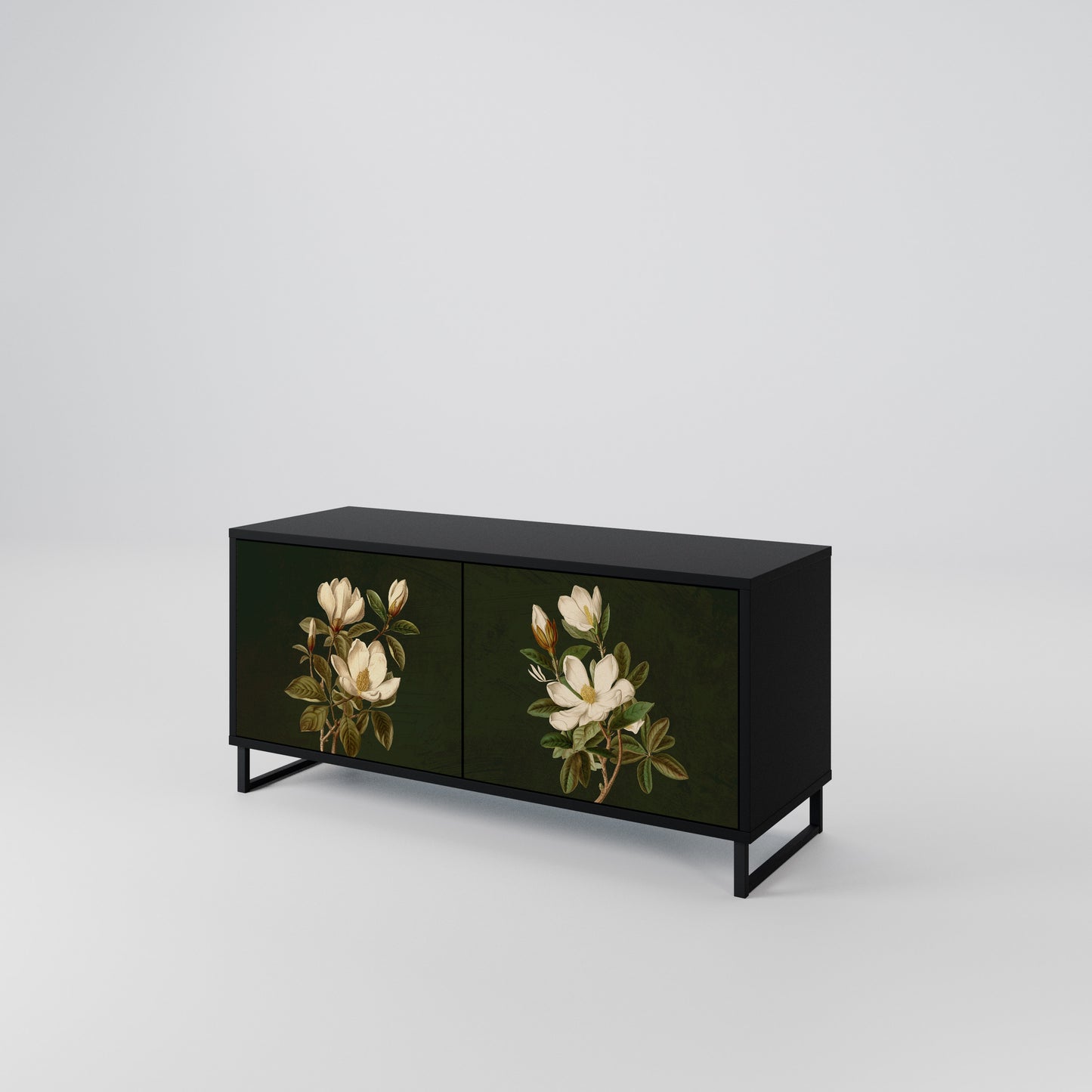 FLORAL NOIR Mobile TV Compatto a 2 Ante