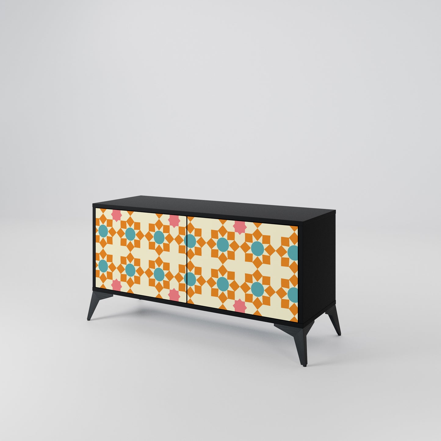 FLORAL DECOR Compact 2-Door TV Cabinet