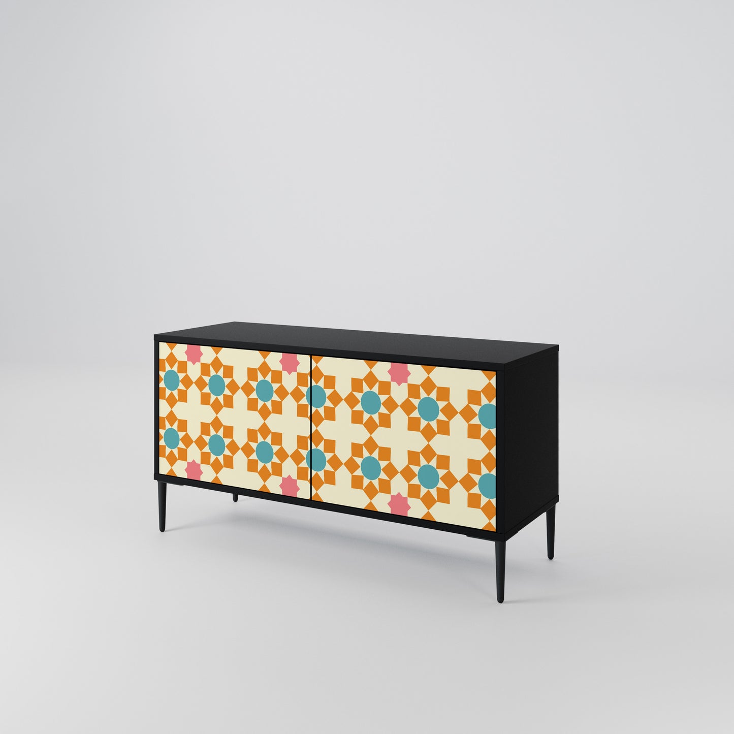 FLORAL DECOR Compact 2-Door TV Cabinet