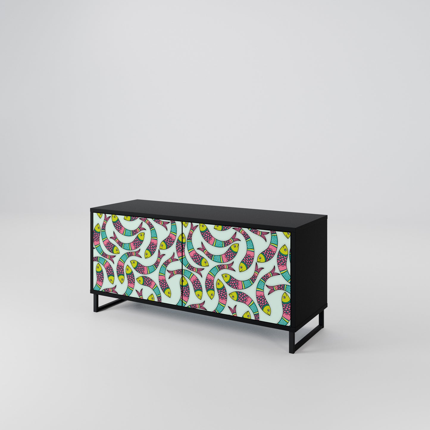 INDIAN FISH Compact 2-Door TV Cabinet