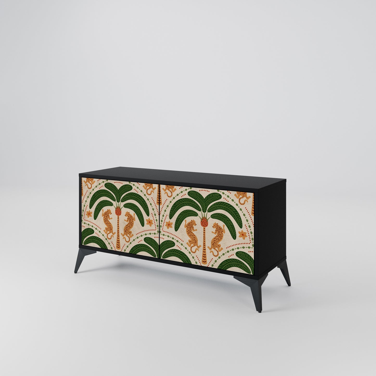 DANCING PREDATORS Compact 2-Door TV Cabinet