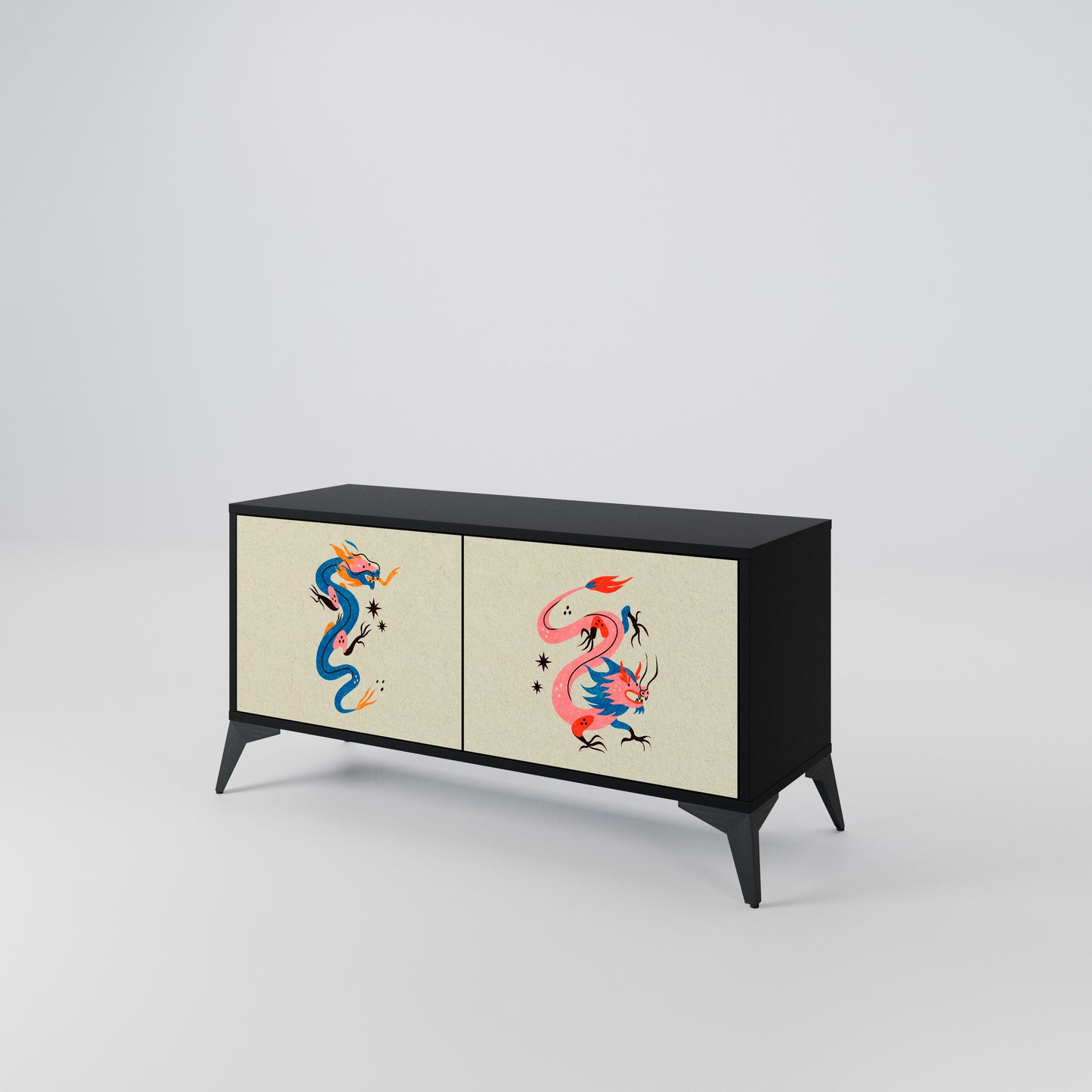 MYTHOLOGICAL CREATURES Compact 2-Door TV Cabinet