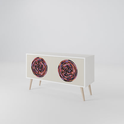 BROWN CIRCLES Mobile TV Compatto a 2 Ante