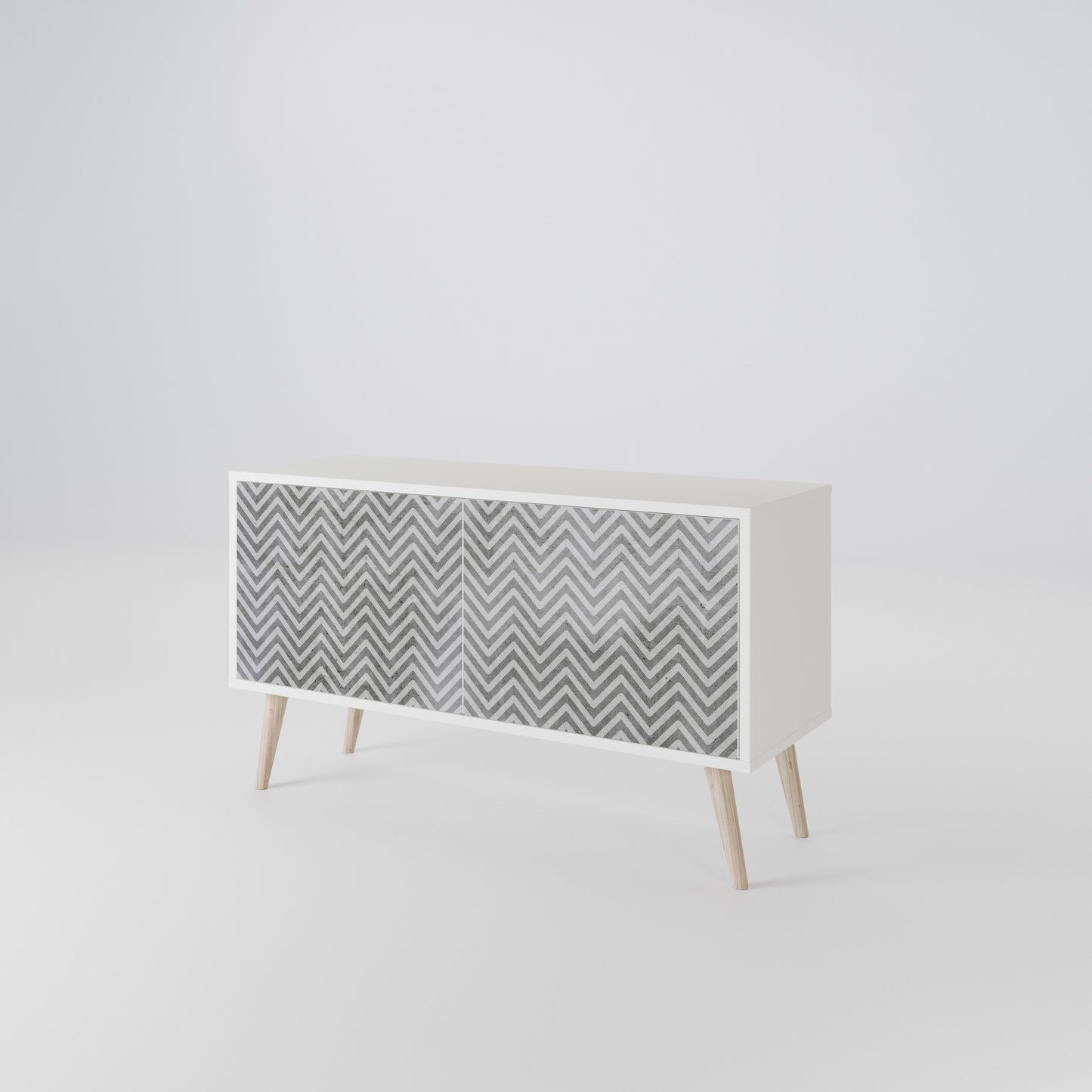 CONCRETE ZIG ZAG Mobile TV Compatto a 2 Ante
