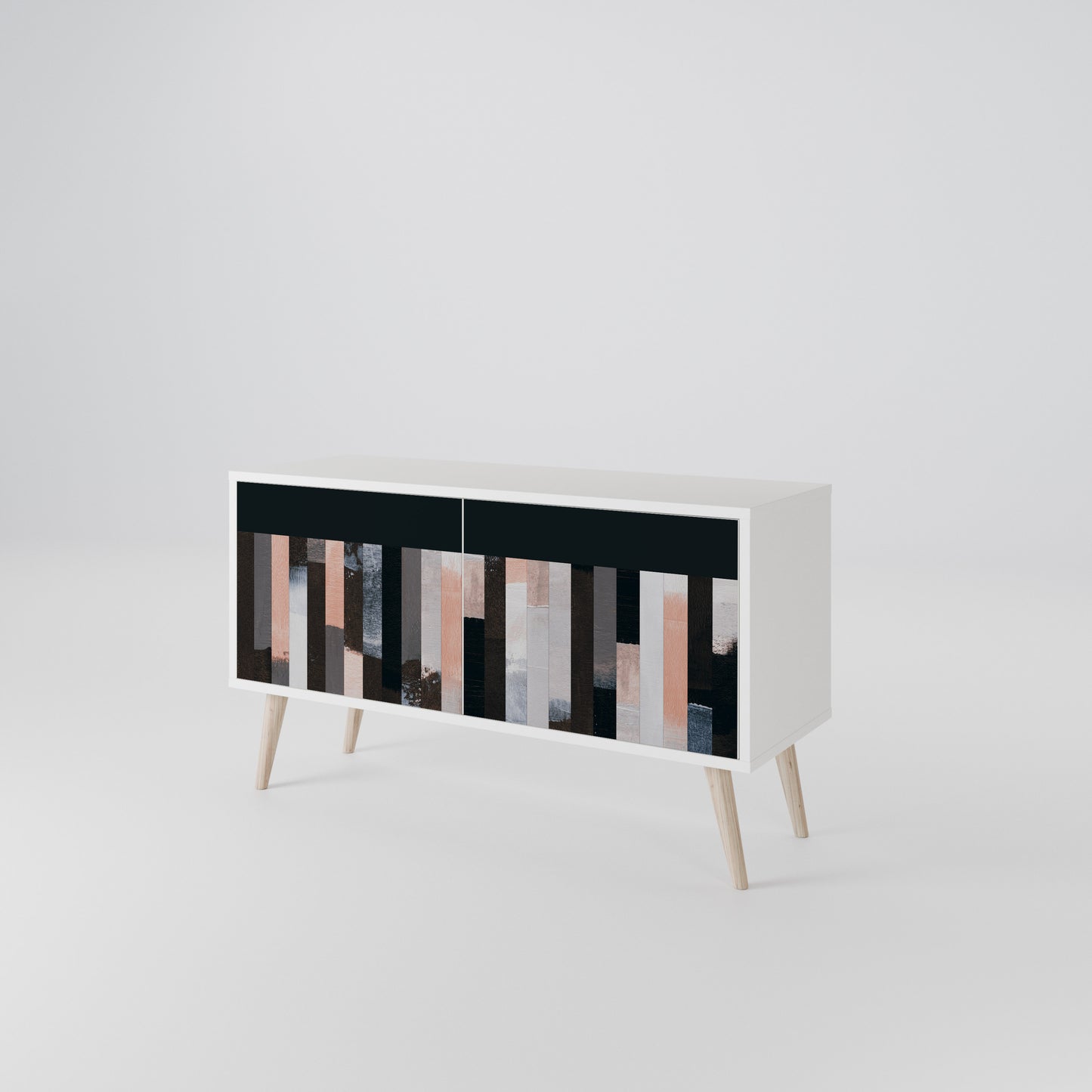 COLLAGE OF RECTANGLES Compact 2-Door TV Cabinet