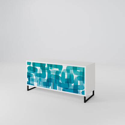 TURQUOISE RECTANGLES Mobile TV Compatto a 2 Ante