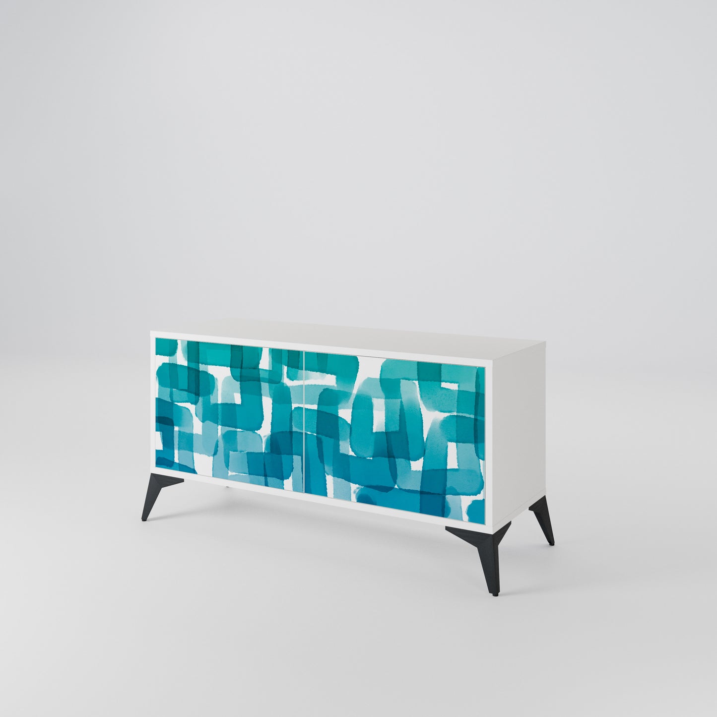 TURQUOISE RECTANGLES Mobile TV Compatto a 2 Ante
