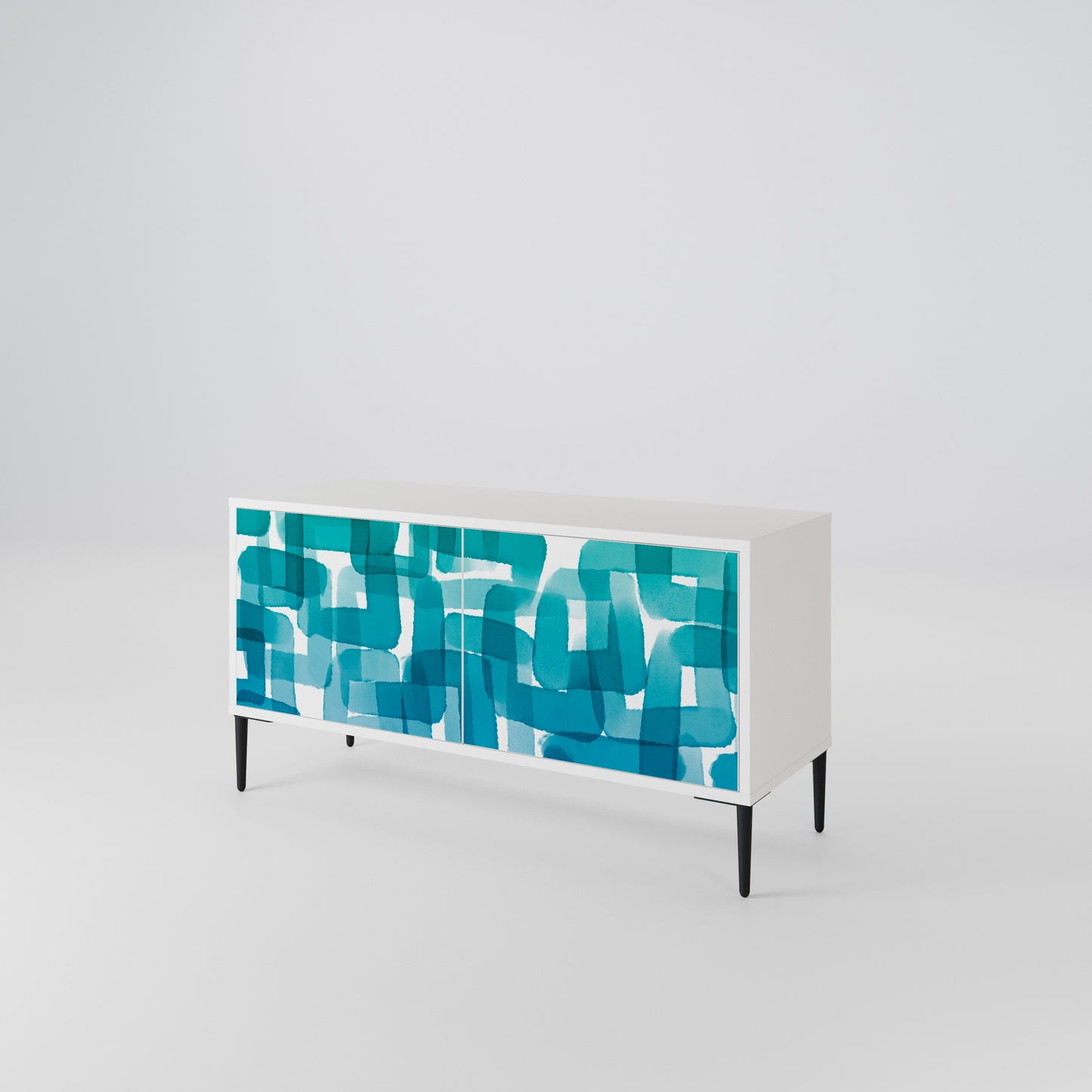 TURQUOISE RECTANGLES Mobile TV Compatto a 2 Ante