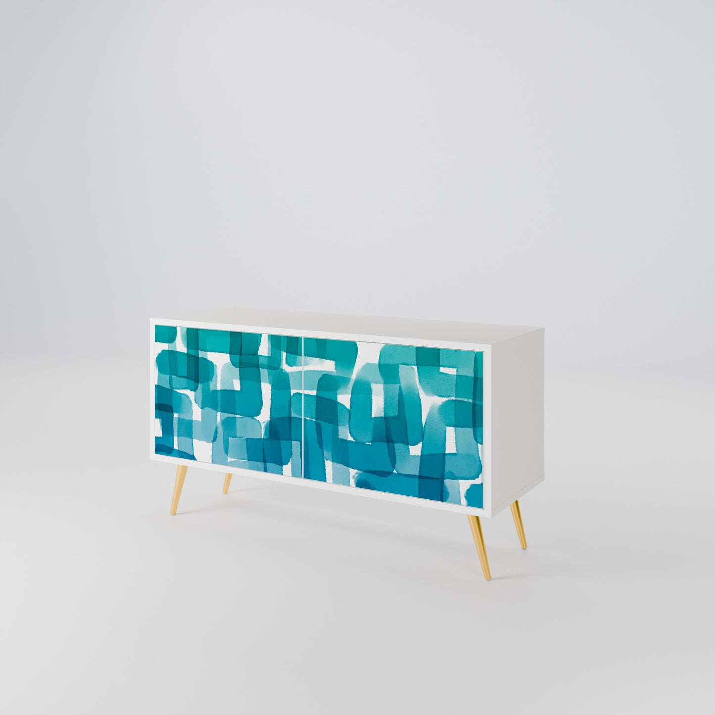 TURQUOISE RECTANGLES Mobile TV Compatto a 2 Ante