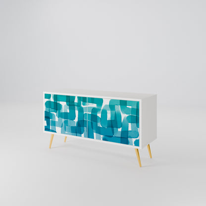 TURQUOISE RECTANGLES Mobile TV Compatto a 2 Ante