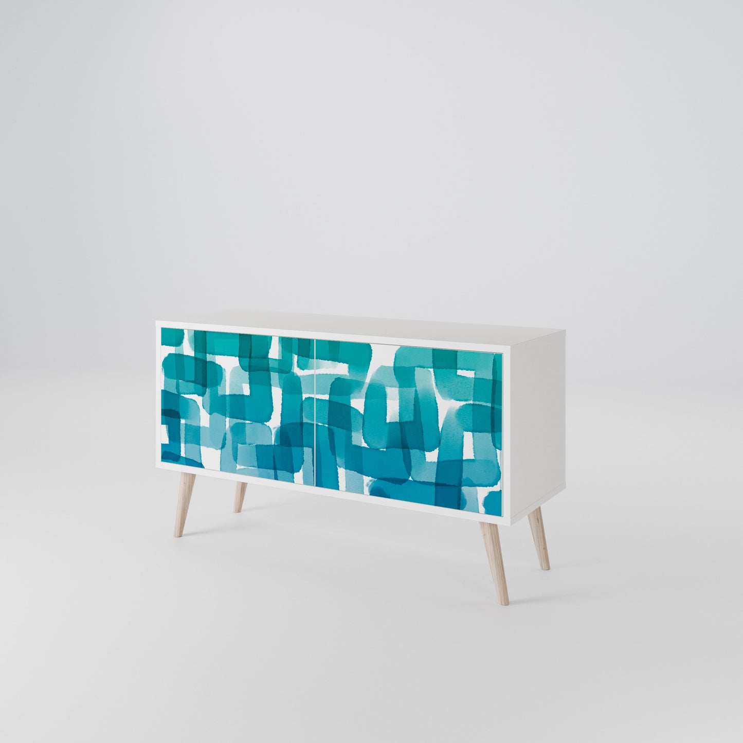 TURQUOISE RECTANGLES Mobile TV Compatto a 2 Ante