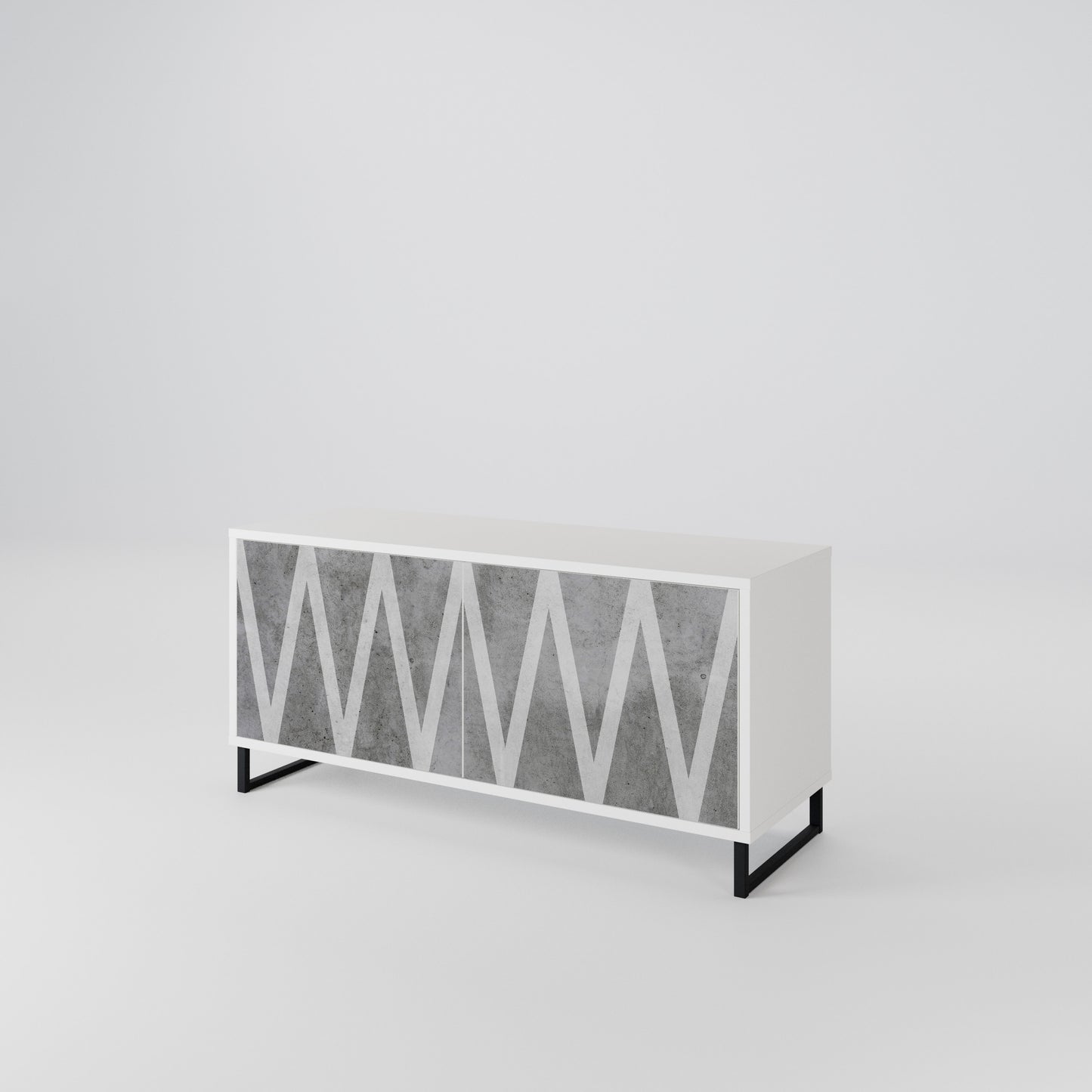 SOLID ZIG ZAG Compact 2-Door TV Cabinet