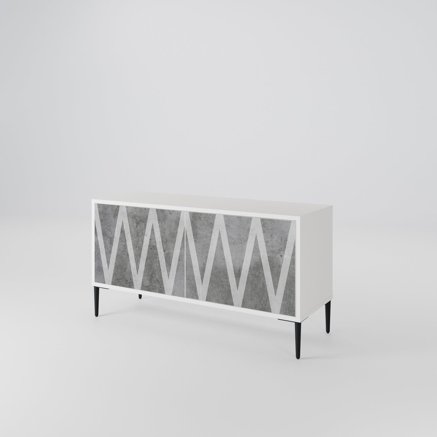 SOLID ZIG ZAG Compact 2-Door TV Cabinet