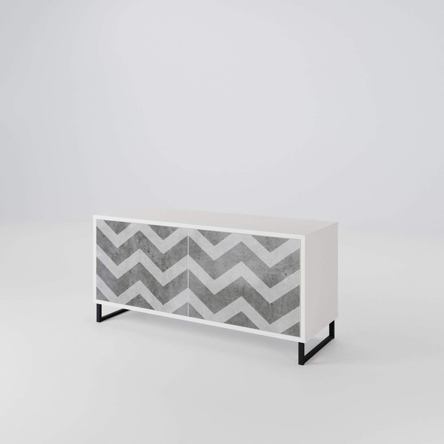TOUGH ZIG ZAG Compact 2-Door TV Cabinet
