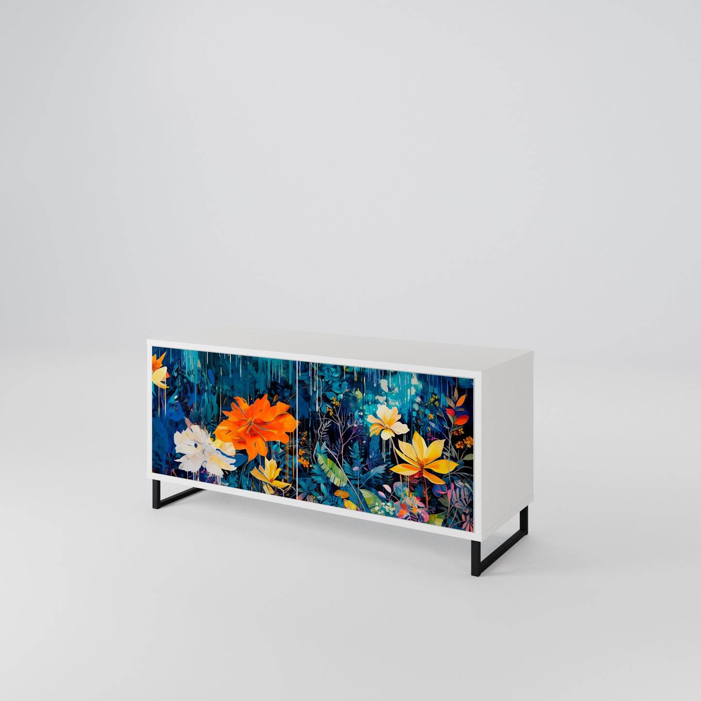 MIDNIGHT BLOSSOM Mobile TV Compatto a 2 Ante