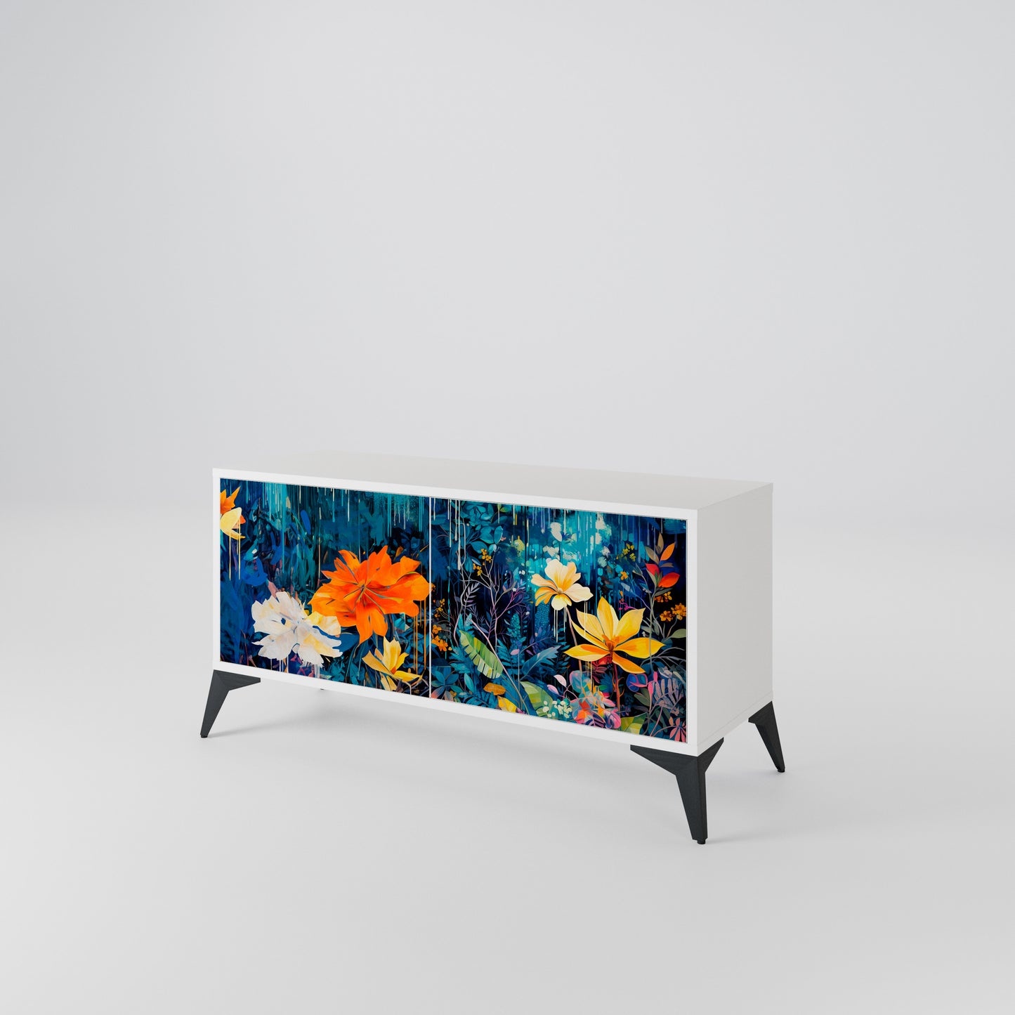 MIDNIGHT BLOSSOM Mobile TV Compatto a 2 Ante