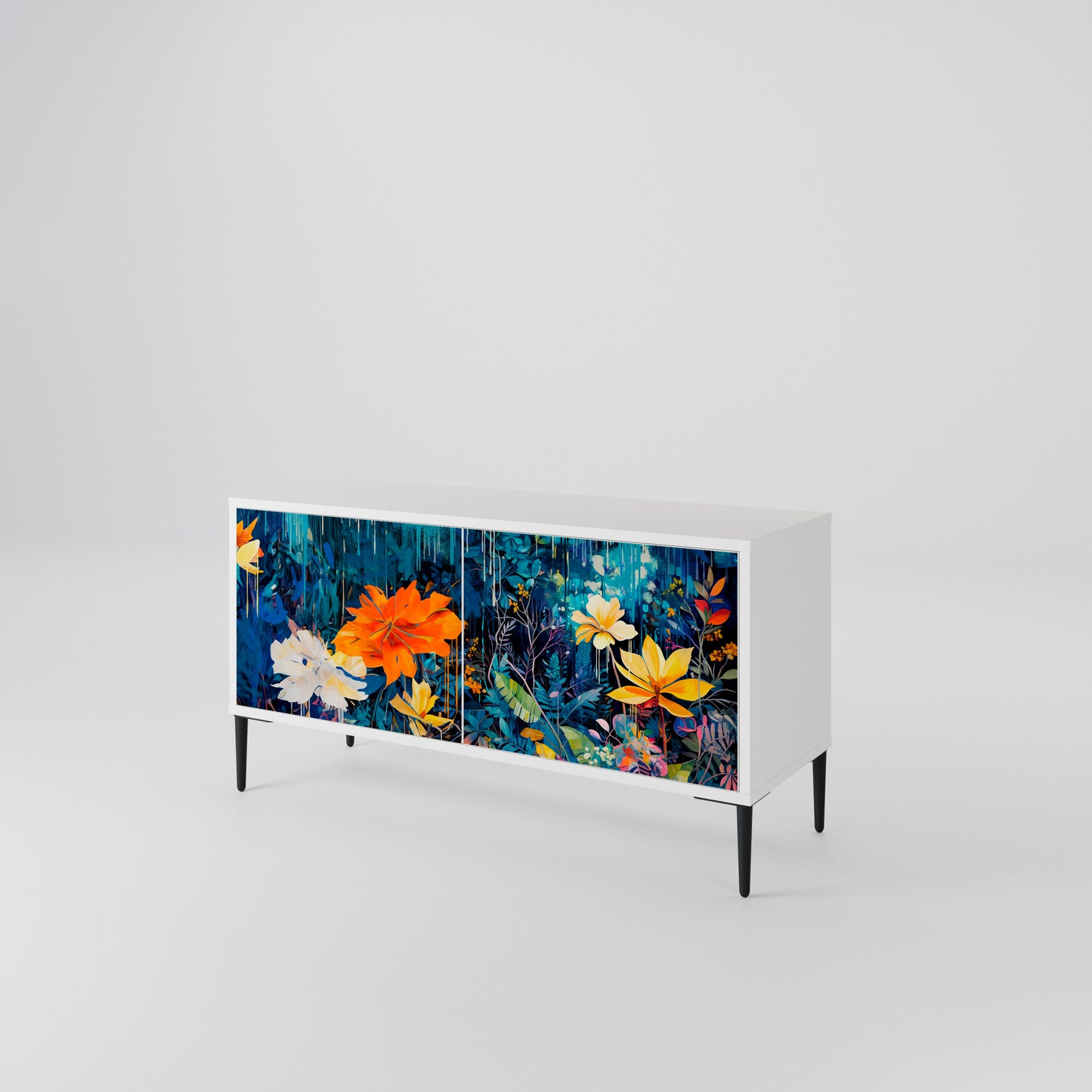 MIDNIGHT BLOSSOM Mobile TV Compatto a 2 Ante