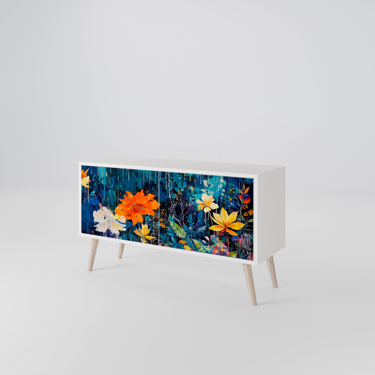 MIDNIGHT BLOSSOM Mobile TV Compatto a 2 Ante