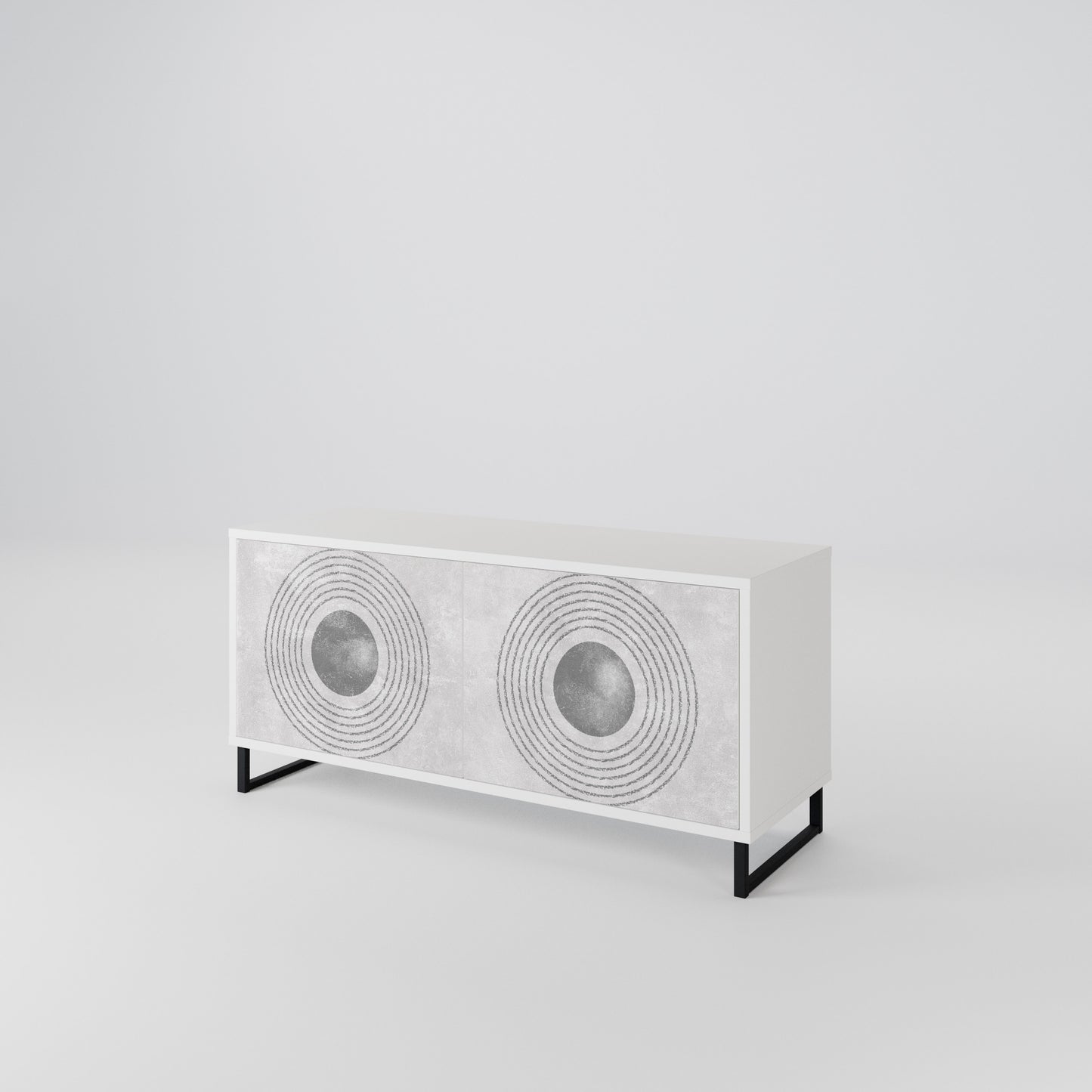 SOLID CIRCLES Compact 2-Door TV Cabinet