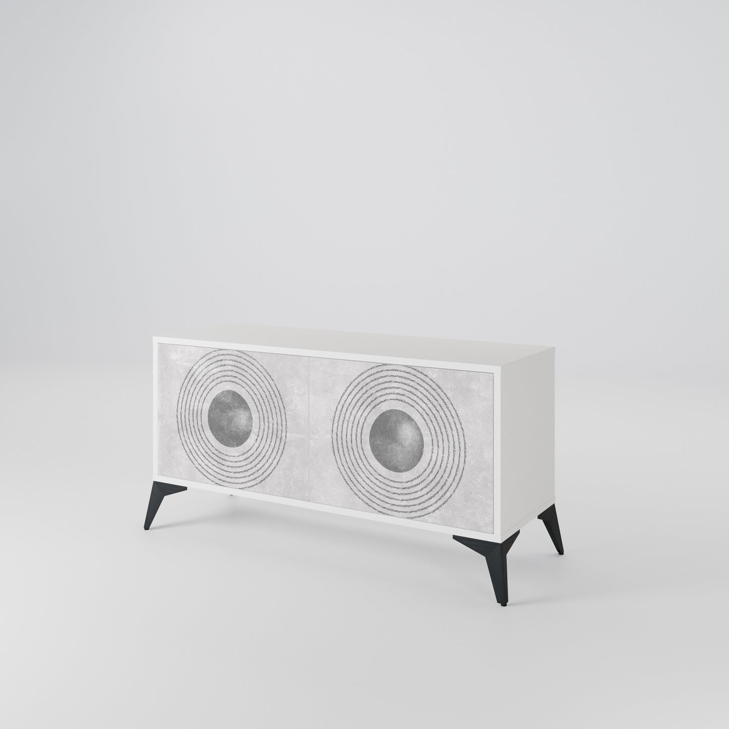 SOLID CIRCLES Compact 2-Door TV Cabinet
