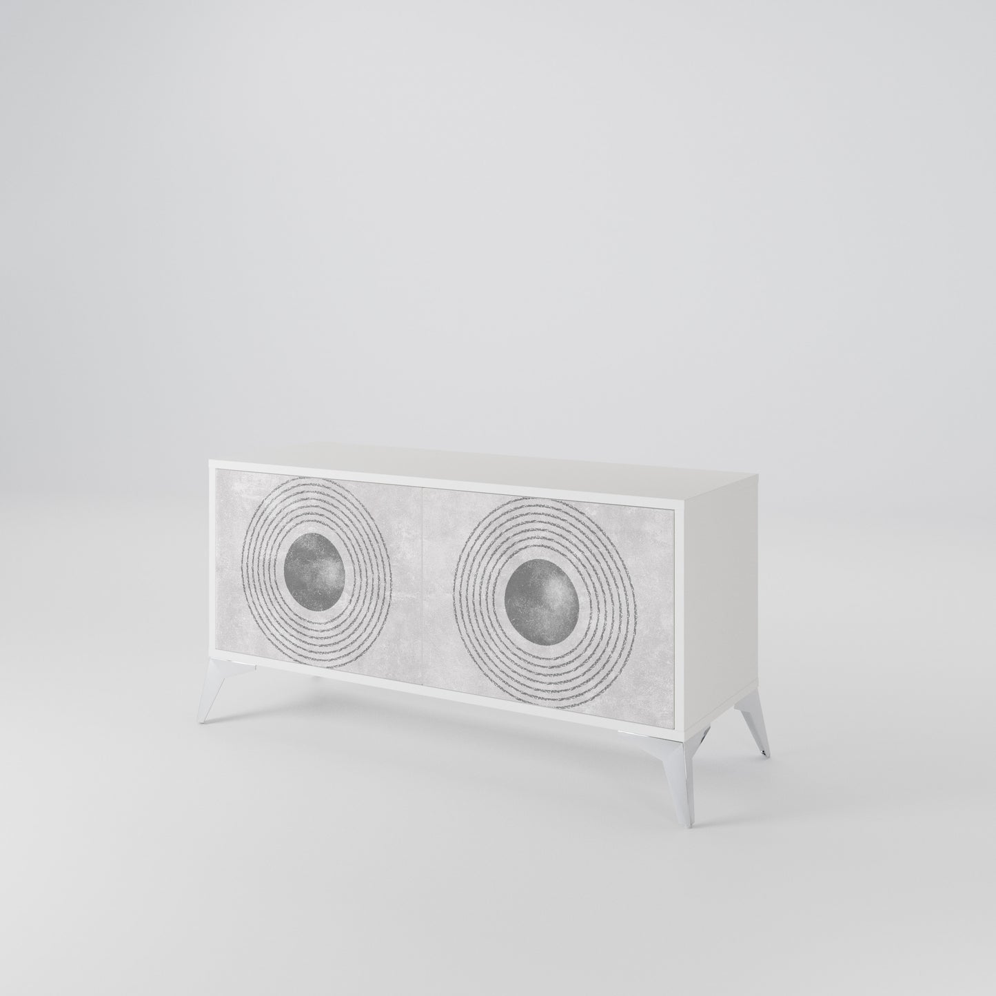 SOLID CIRCLES Compact 2-Door TV Cabinet
