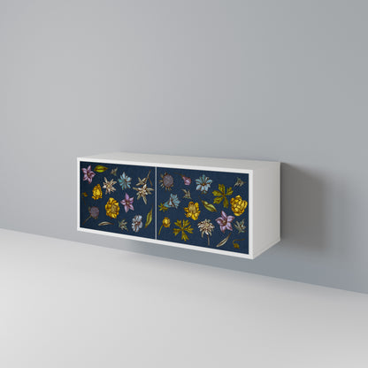 FLOWERS ON NAVY BLUE Mobile TV Compatto a 2 Ante