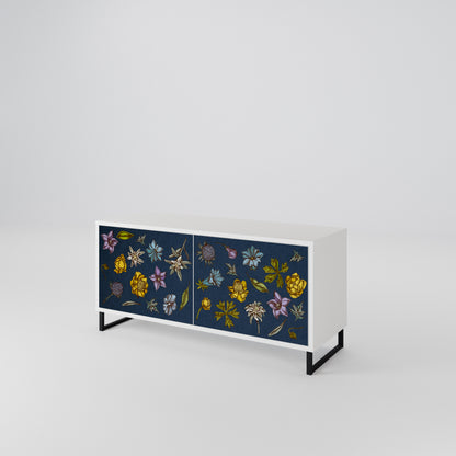 FLOWERS ON NAVY BLUE Mobile TV Compatto a 2 Ante