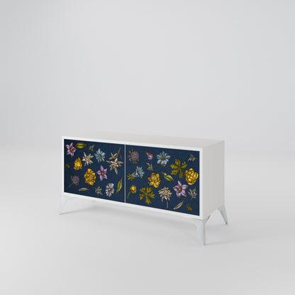 FLOWERS ON NAVY BLUE Mobile TV Compatto a 2 Ante