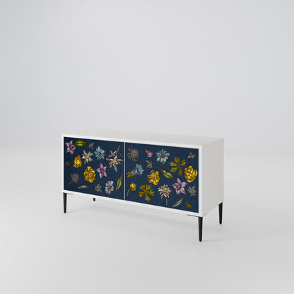 FLOWERS ON NAVY BLUE Mobile TV Compatto a 2 Ante