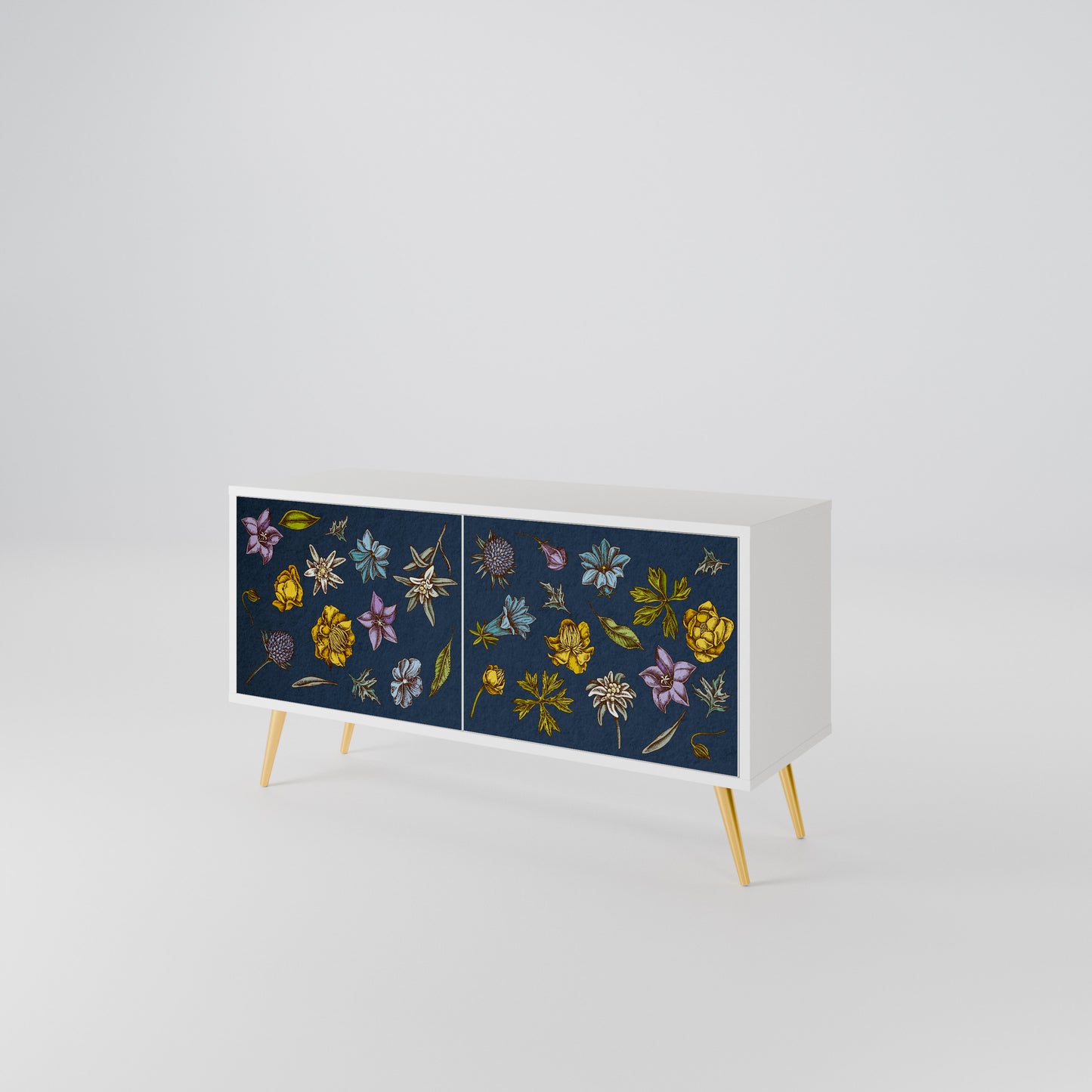 FLOWERS ON NAVY BLUE Mobile TV Compatto a 2 Ante