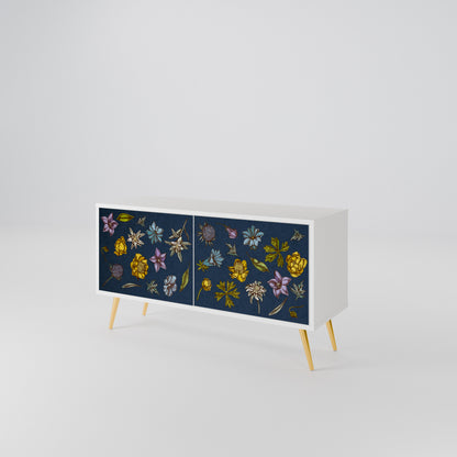 FLOWERS ON NAVY BLUE Mobile TV Compatto a 2 Ante