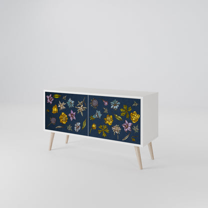 FLOWERS ON NAVY BLUE Mobile TV Compatto a 2 Ante