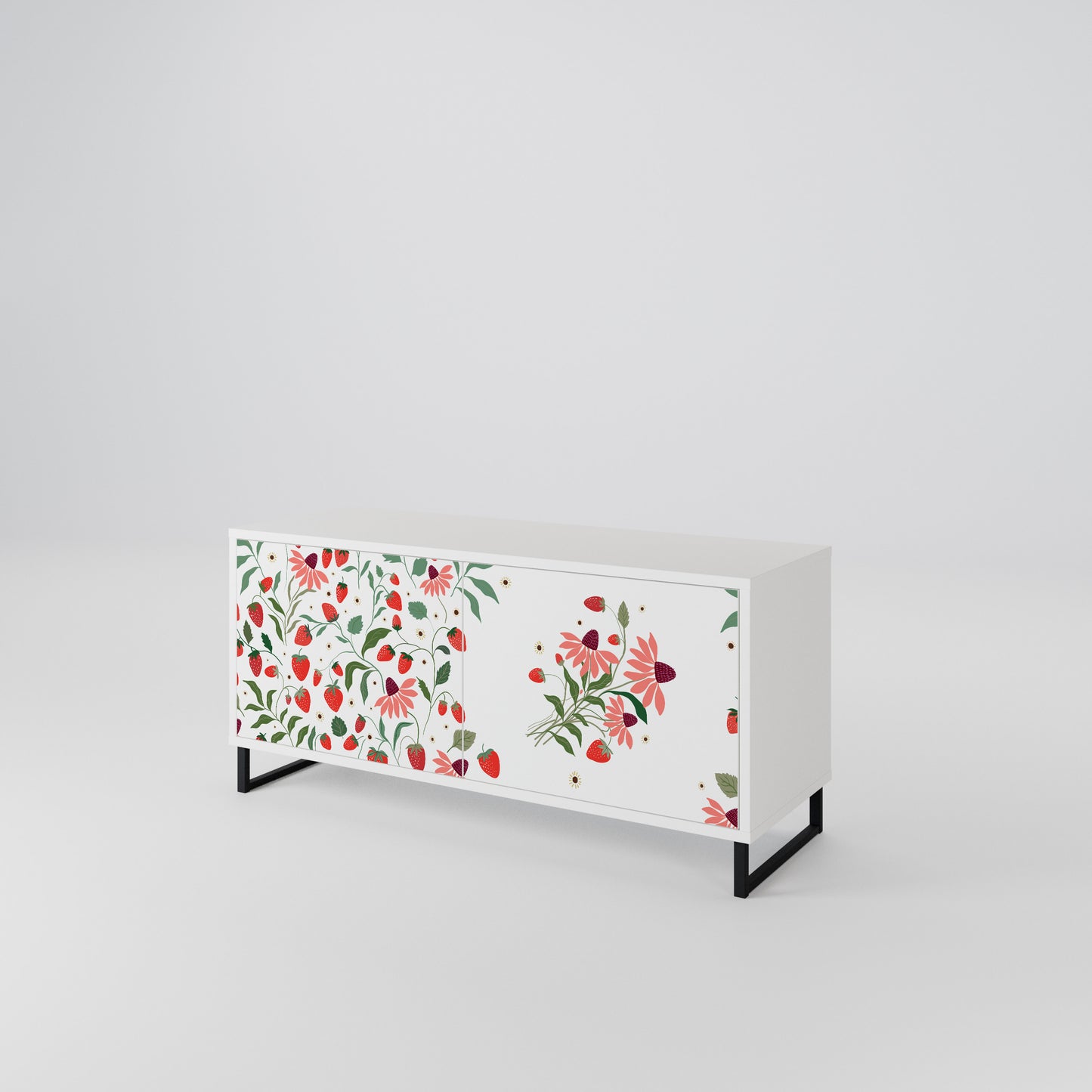 FLOWERS AND STRAWBERRIES Mobile TV Compatto a 2 Ante
