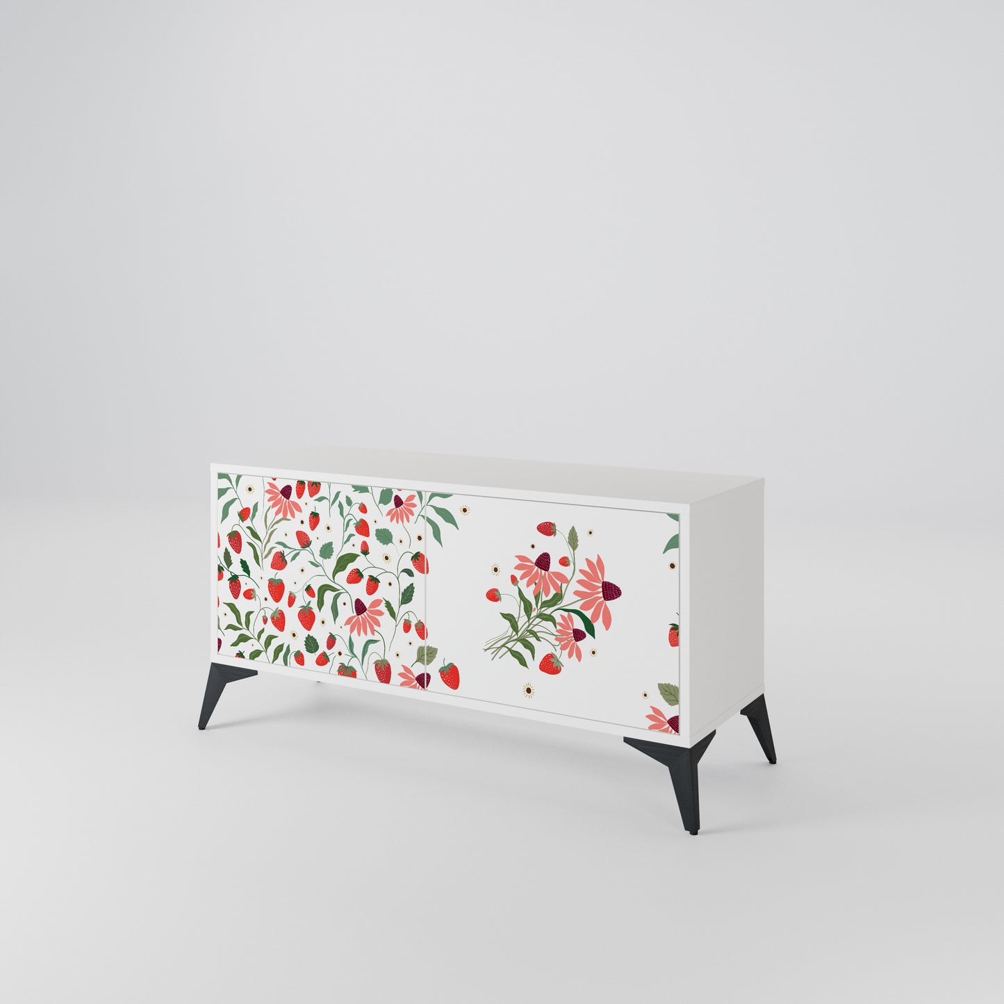 FLOWERS AND STRAWBERRIES Mobile TV Compatto a 2 Ante