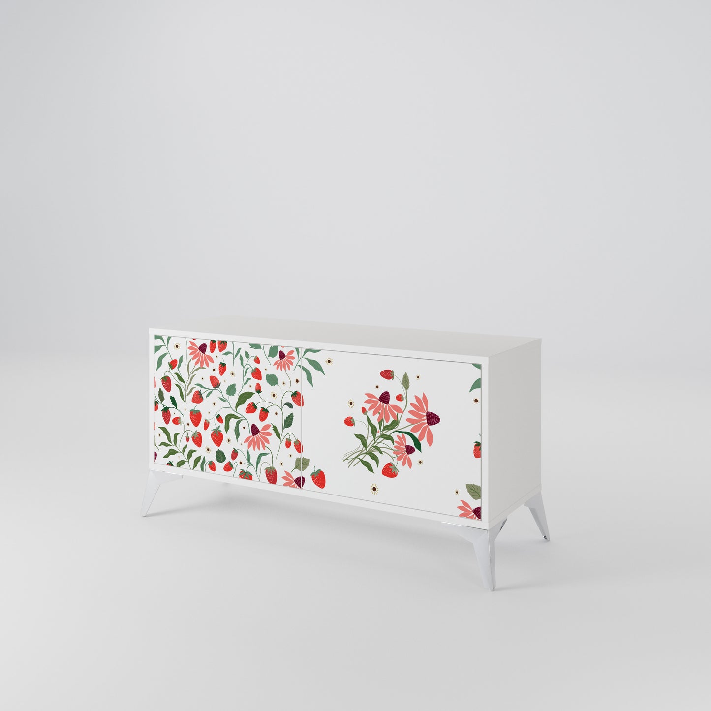 FLOWERS AND STRAWBERRIES Mobile TV Compatto a 2 Ante