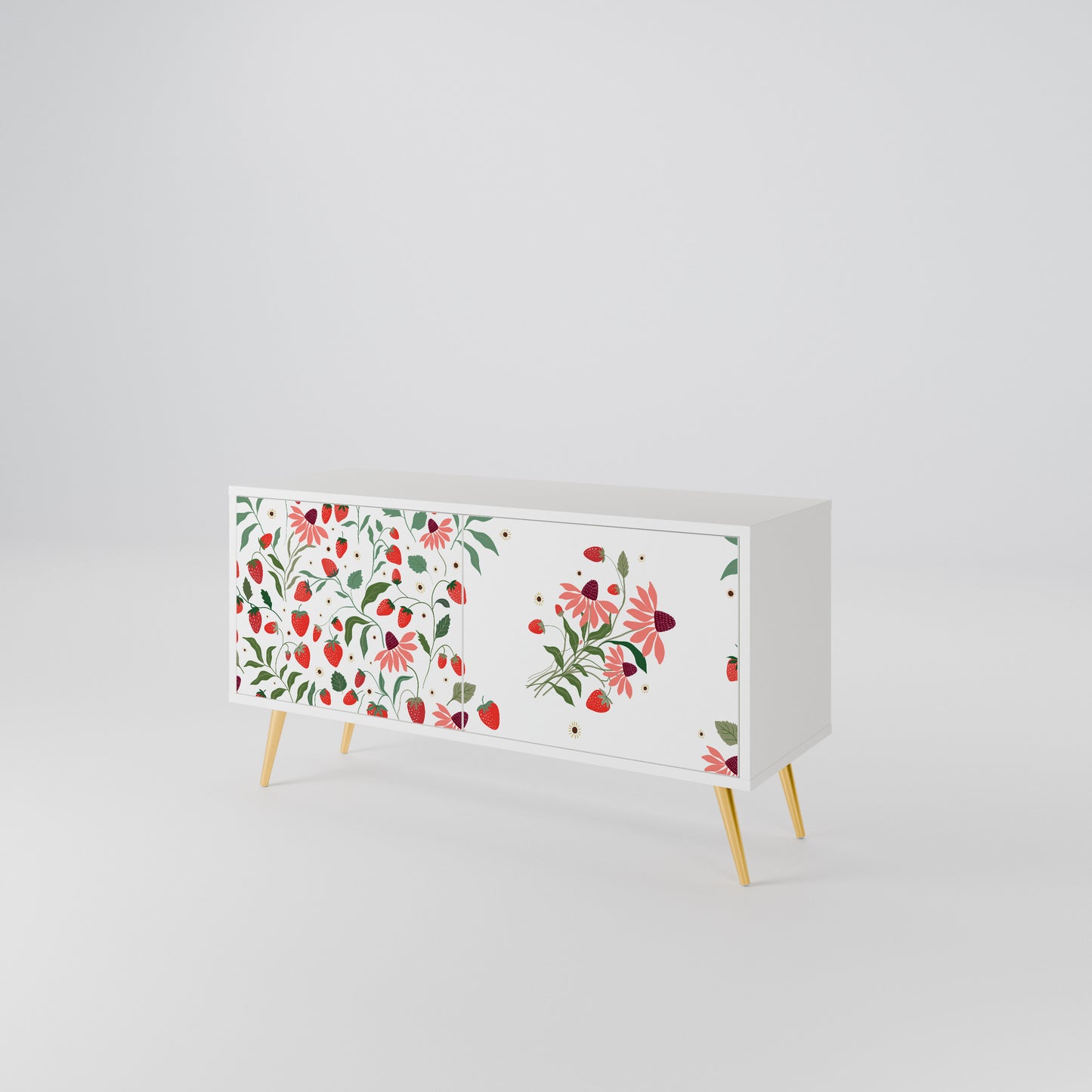 FLOWERS AND STRAWBERRIES Mobile TV Compatto a 2 Ante