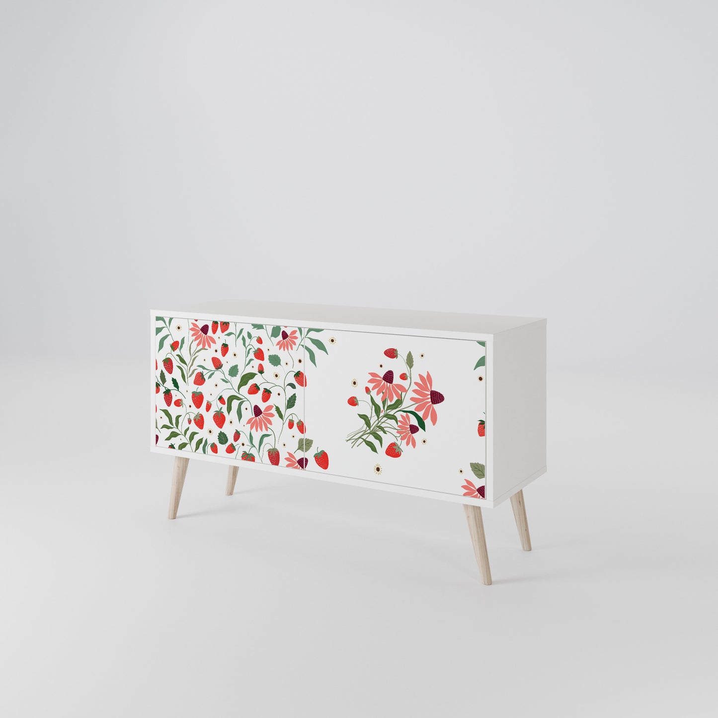 FLOWERS AND STRAWBERRIES Mobile TV Compatto a 2 Ante