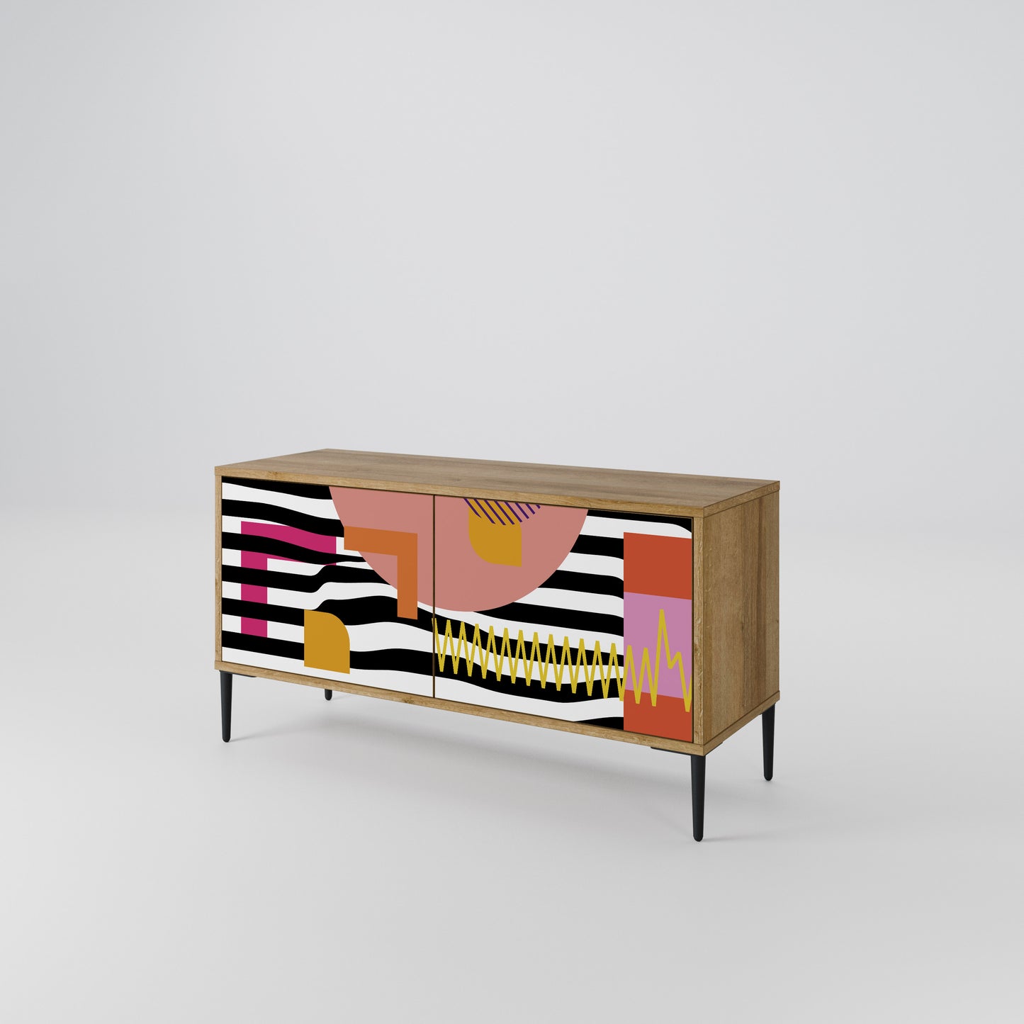 CHROMATIC ABSTRACT Compact 2-Door TV Cabinet