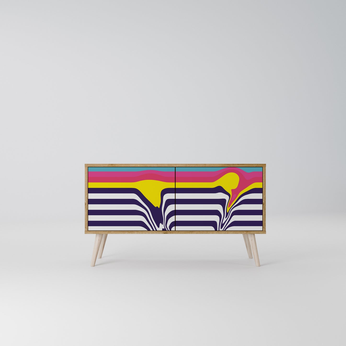 COLORFUL DIVERSION Compact 2-Door TV Cabinet