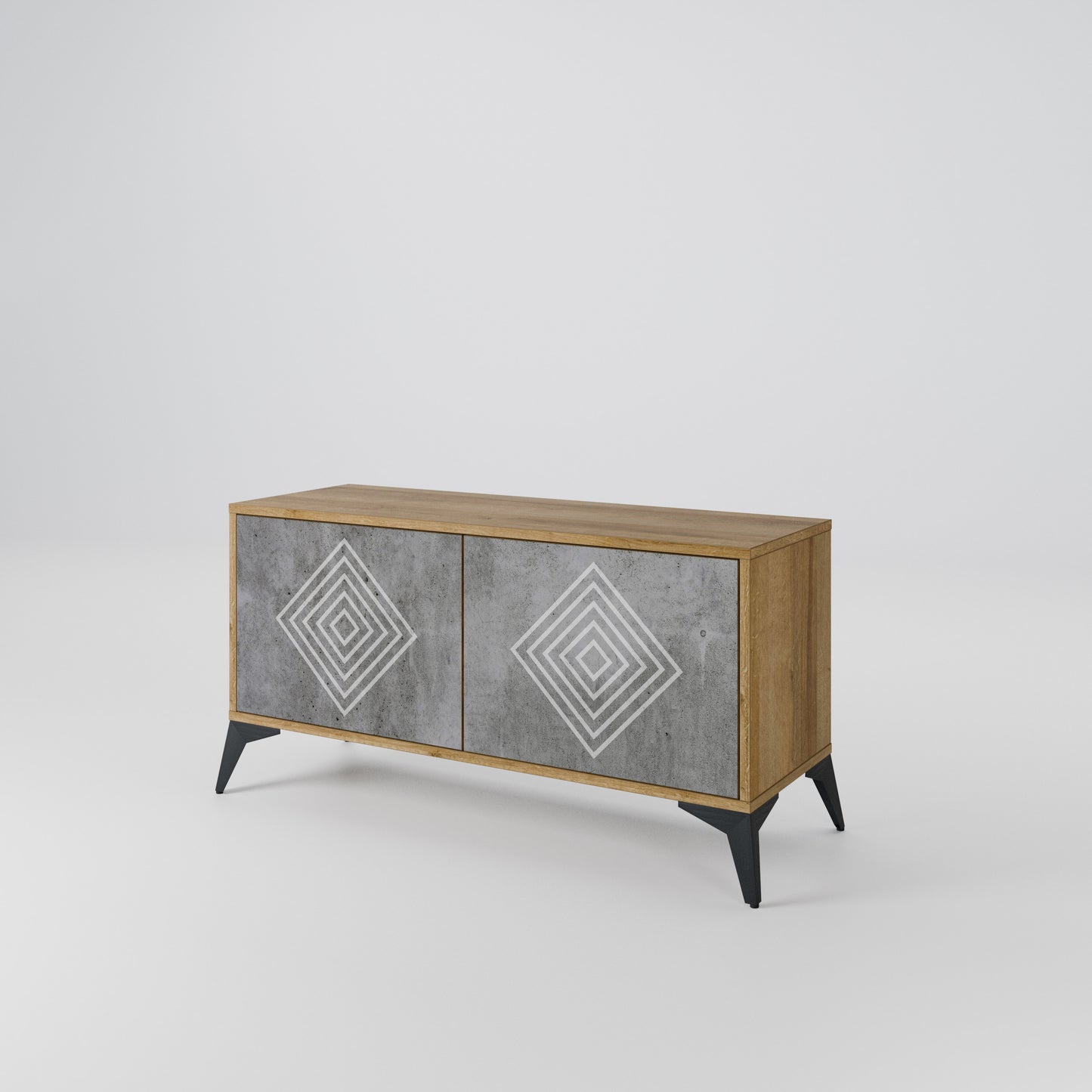 POLYGONAL ARTISTRY Compact 2-Door TV Cabinet