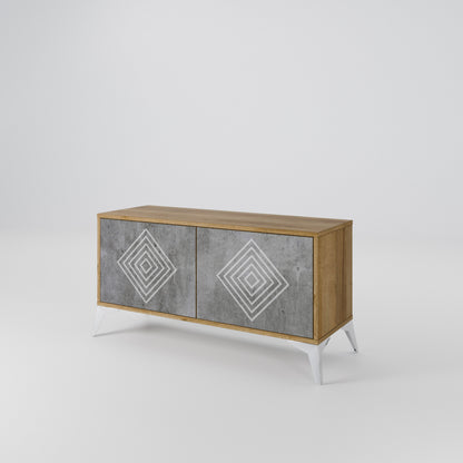 POLYGONAL ARTISTRY Mobile TV Compatto a 2 Ante