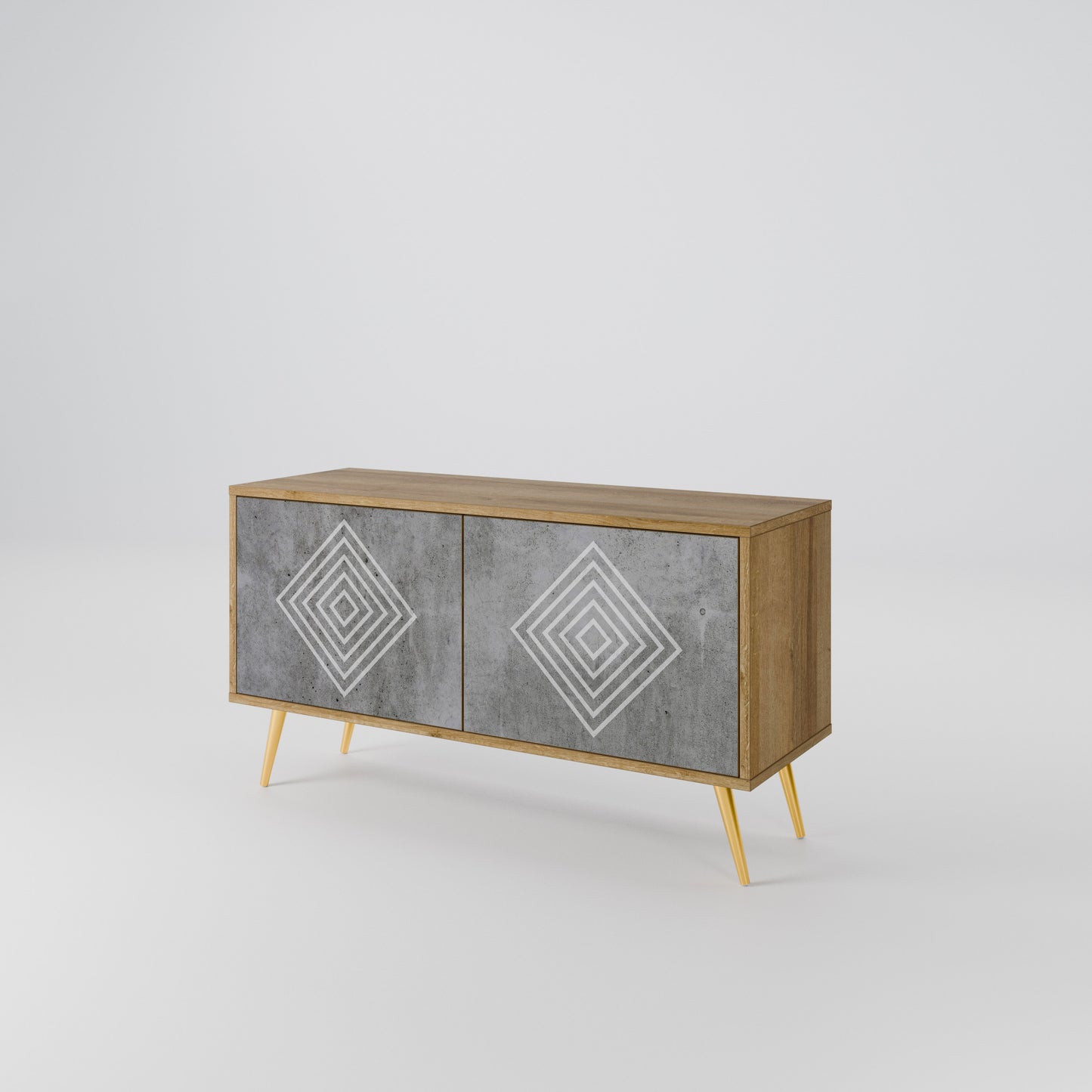POLYGONAL ARTISTRY Compact 2-Door TV Cabinet