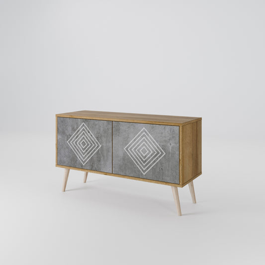 POLYGONAL ARTISTRY Compact 2-Door TV Cabinet