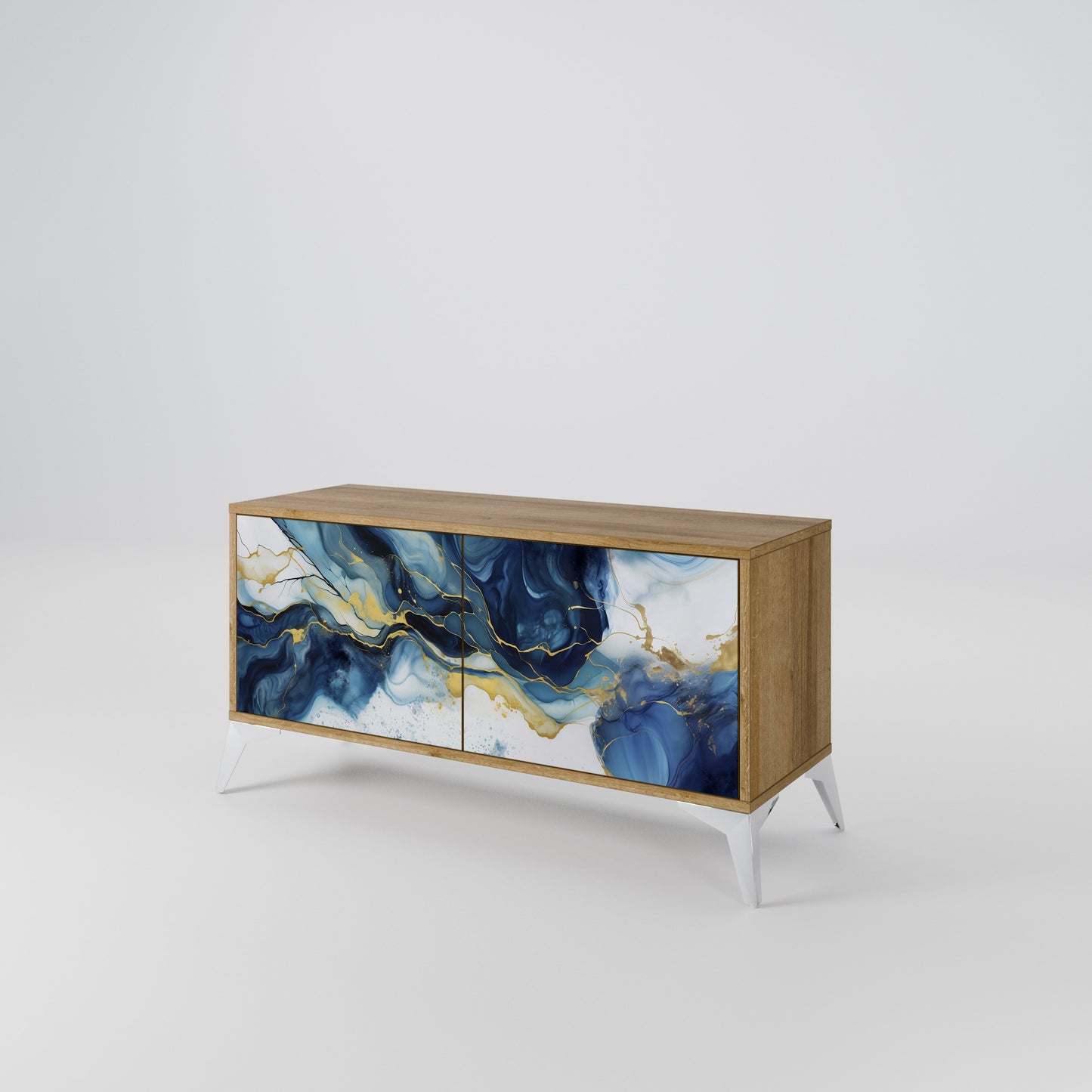 INKY MARBLE Compact 2-Door TV Cabinet