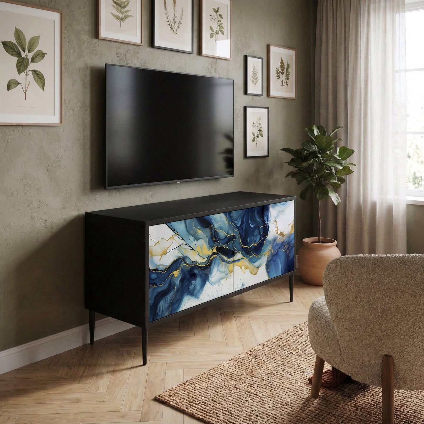 INKY MARBLE Mobile TV Compatto a 2 Ante
