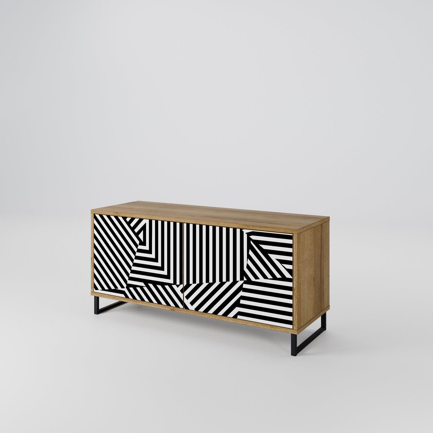 ILLUSIONARY LATTICE Compact 2-Door TV Cabinet