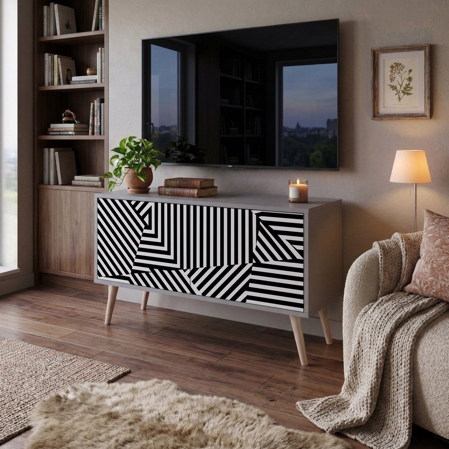ILLUSIONARY LATTICE Mobile TV Compatto a 2 Ante