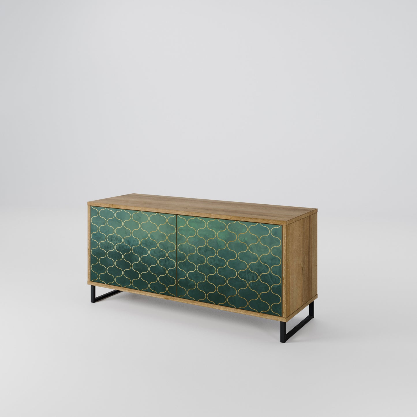 TESSELATED GREENERY Compact 2-Door TV Cabinet