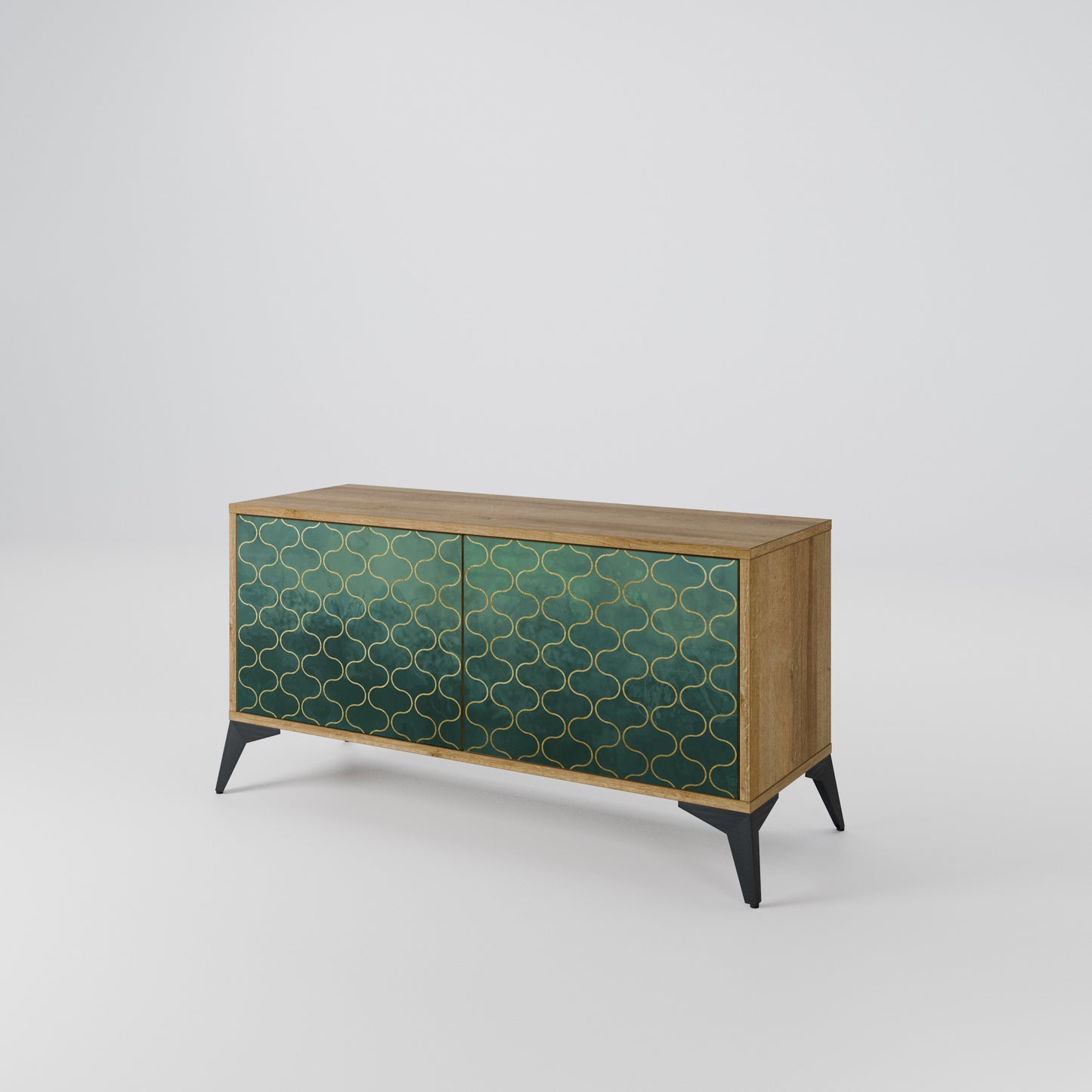 TESSELATED GREENERY Compact 2-Door TV Cabinet